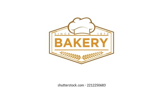 Bakery logo template with simple concept premium vector