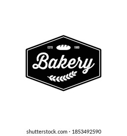 Bakery logo template, vector illustration. Bakery shop emblem, vintage retro style
