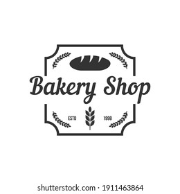 Bakery logo template, vector illustration. Bakery shop emblem, vintage retro style