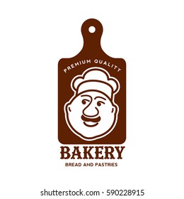 Bakery logo templates. Baker, grain, bread, cooking board. Vintage style bakery badges and labels. Two color logo templates for your design. Vector illustration isolated on white background.