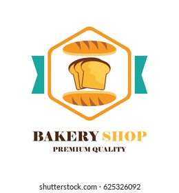 bakery logo with text space for your slogan / tagline, vector illustration