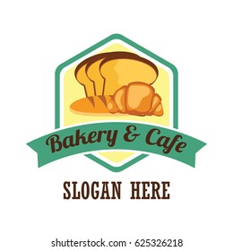 bakery logo with text space for your slogan / tagline, vector illustration