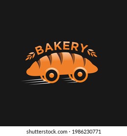 Bakery logo vector design with car design concept