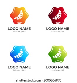 bakery logo vector with flat colorful style