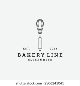 Bakery logo vector icon illustration hipster vintage retro .