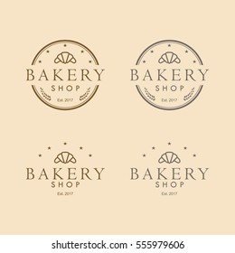Bakery Logo Vintage Design Vector Illustration Template Icon Set Collection