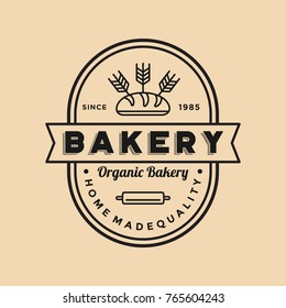 Bakery logo vintage emblem premium quality vector isolated design illustration
