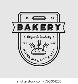 Bakery logo vintage emblem premium quality vector isolated design illustration