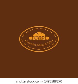 the bakery logo in a vintage style and brown in color as the identity of a bakery