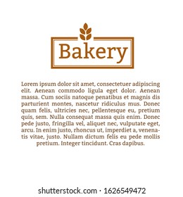 Bakery logo with wheat, label, badge, emblem. Vector illustration