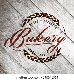 bakery logo wood texture bread retro label cafe vector icon cookery retro seal vector design on the elderly timber texture bakery logo wood texture bread retro label cafe vector icon classical coffee