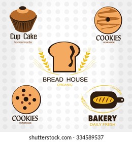 bakery logos, labels, badges and design elements