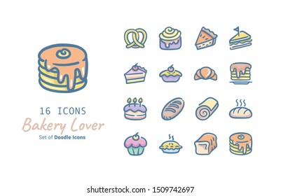 Bakery Lover vector icon collection