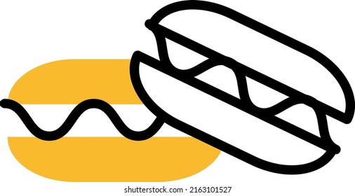 Bakery macarons, illustration, vector on a white background.