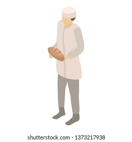 Bakery man icon. Isometric of bakery man vector icon for web design isolated on white background