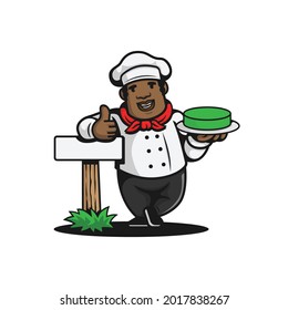 the bakery man mascot logo vector