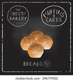 Bakery market chalkboard design.