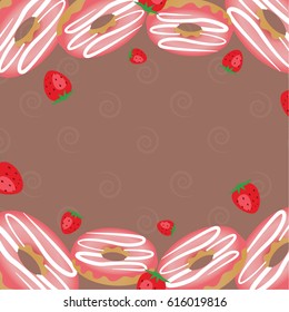 Bakery market. Frame for cafe menu. Food design template. Vector background illustration