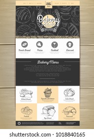 Bakery menu concept Web site design. Corporate identity.