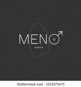 Bakery menu. Symbol of mars. Textured background. For art template design, list, banner, cover, booklet, label, flyer, card, sign, poster