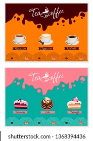 Bakery menu template. Coffee and cakes.