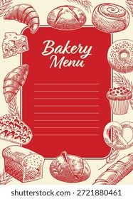 Bakery Menu Template Flyer in Vintage Style