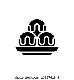 Bakery Mini Donuts Filled Icon Vector Illustration