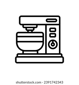 Bakery Mixer Outline Icon Vector Illustration