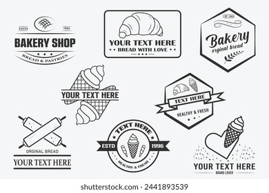 Bakery Monogram Vector Bundle, Elegant Bakery Emblem Collection, Style Bakery Logo Templates, Bakery Monogram Design Elements