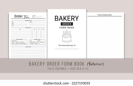 Bakery Order Form Book Kdp Interior Template