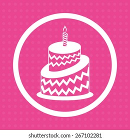 Bakery over pink background, vector illustration.