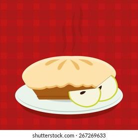 Bakery over red background, vector illustration.