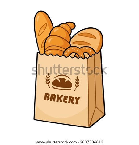 bakery paper bag with mixed bread