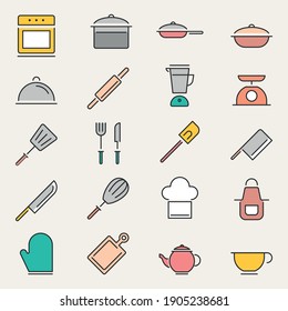 Bakery and pastries set of vector design elements, kitchen tools, bread shop, icons, and symbols