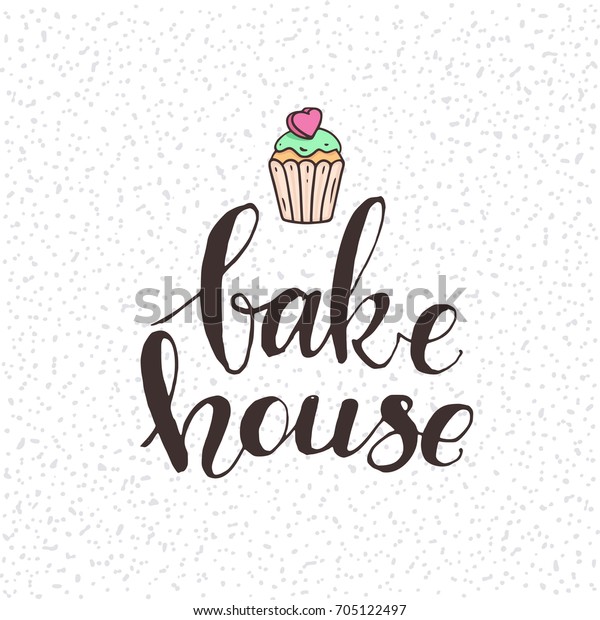 Bakery Pastries Shop Handwritten Logo Cute Stock Vector Royalty