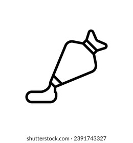 Bakery Pastry Bag Outline Icon Vector Illustration