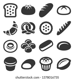 Bakery and Pastry. Bread Icons Set. Vector