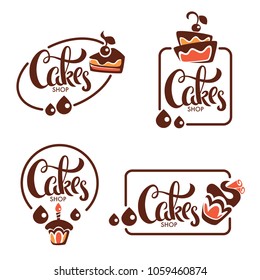 Bakery, Pastry, Confectionery, Cake, Dessert, Sweets Shop, Vector Logo Templates Collection