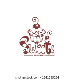 bakery, pastry, confectionery, cake, dessert, sweets shop, vector logo template