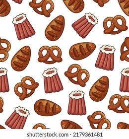  Bakery pastry cookie cake seamless wrapping pattern cover concept. Vector graphic design cartoon illustration
