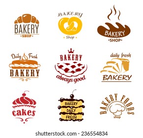 Collection Vector Flat Fast Food Logo Stock Vector (Royalty Free ...