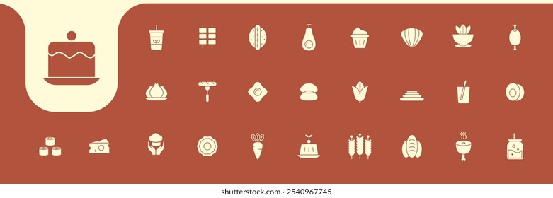 bakery and pastry icons flat design vector