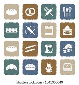 Bakery And Pastry Icons. Grunge Color Flat Design. Vector Illustration. 