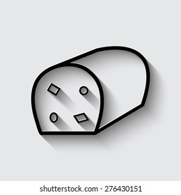 Bakery, pastry icons set - bread  on a grey background