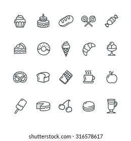 Bakery and Pastry Icons Set. Vector illustration