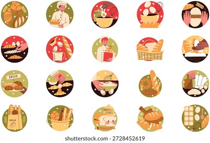 Bakery And Pastry Illustrations Vector Illustration. Illustration symbol design template for web mobile UI element.