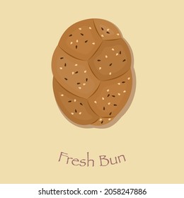 Bakery Pastry Logo Design Bun Bread Vector Illustration 