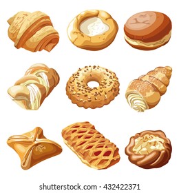 Bakery and pastry products. Vector illustration.