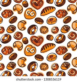 Bakery Pattern Background Stock Vector (Royalty Free) 1308536119 ...