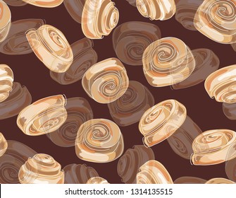 Bakery pattern. Cinnamon Rolls. 